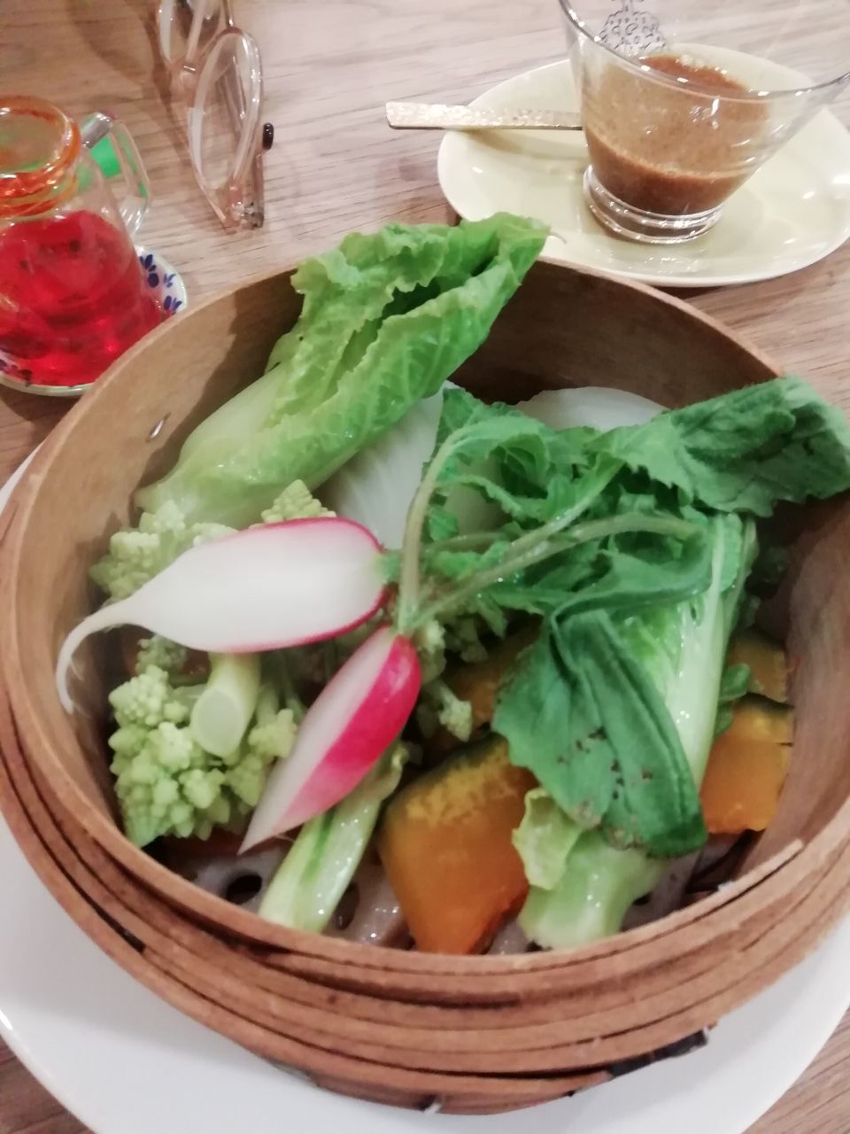 Steamed vegetables at Imakoko Kitchen Merrymomo Osaka